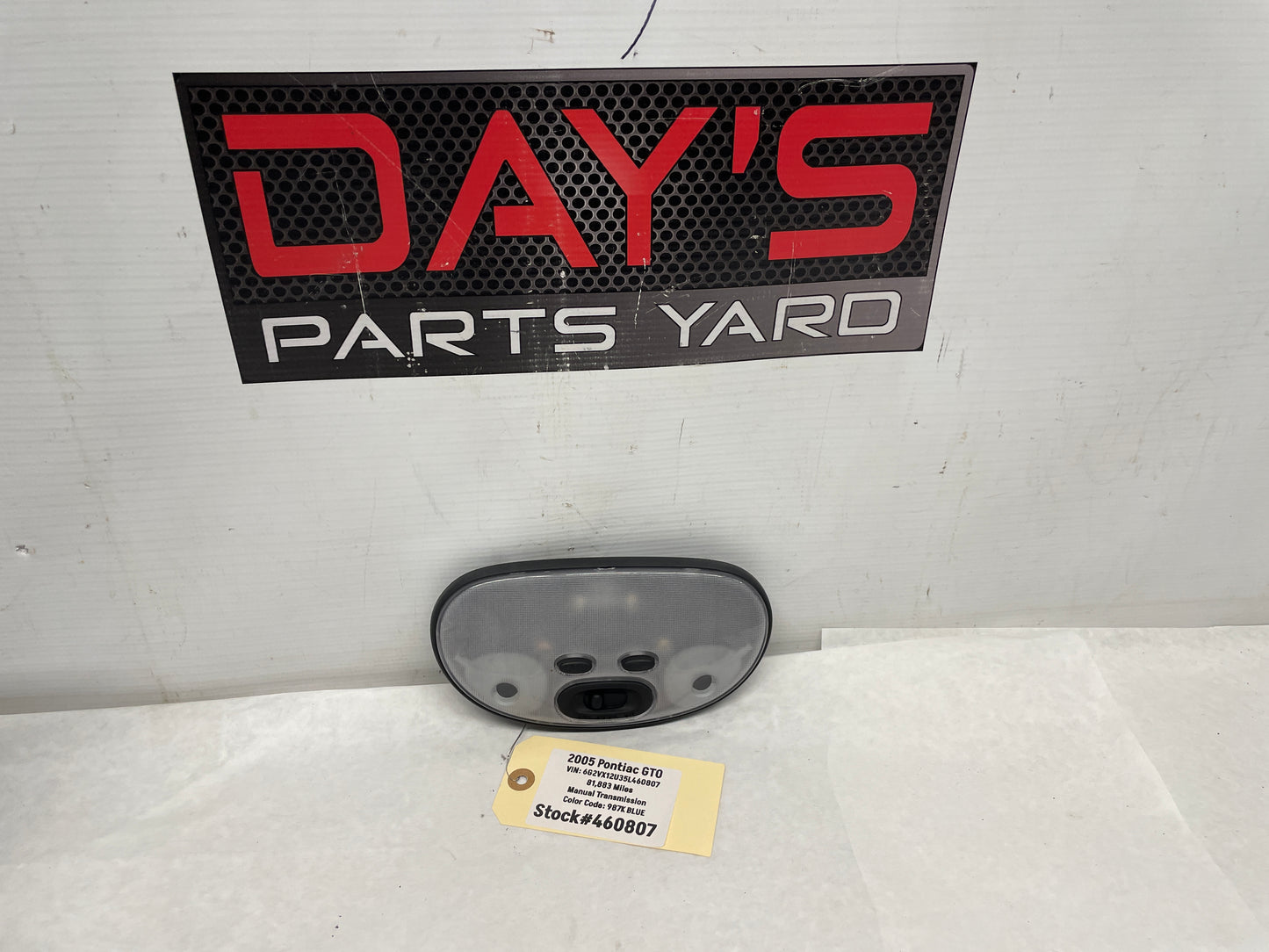 2005 Pontiac GTO Over Head Overhead Dome Reading Light Lamp OEM - Day's Parts Yard
