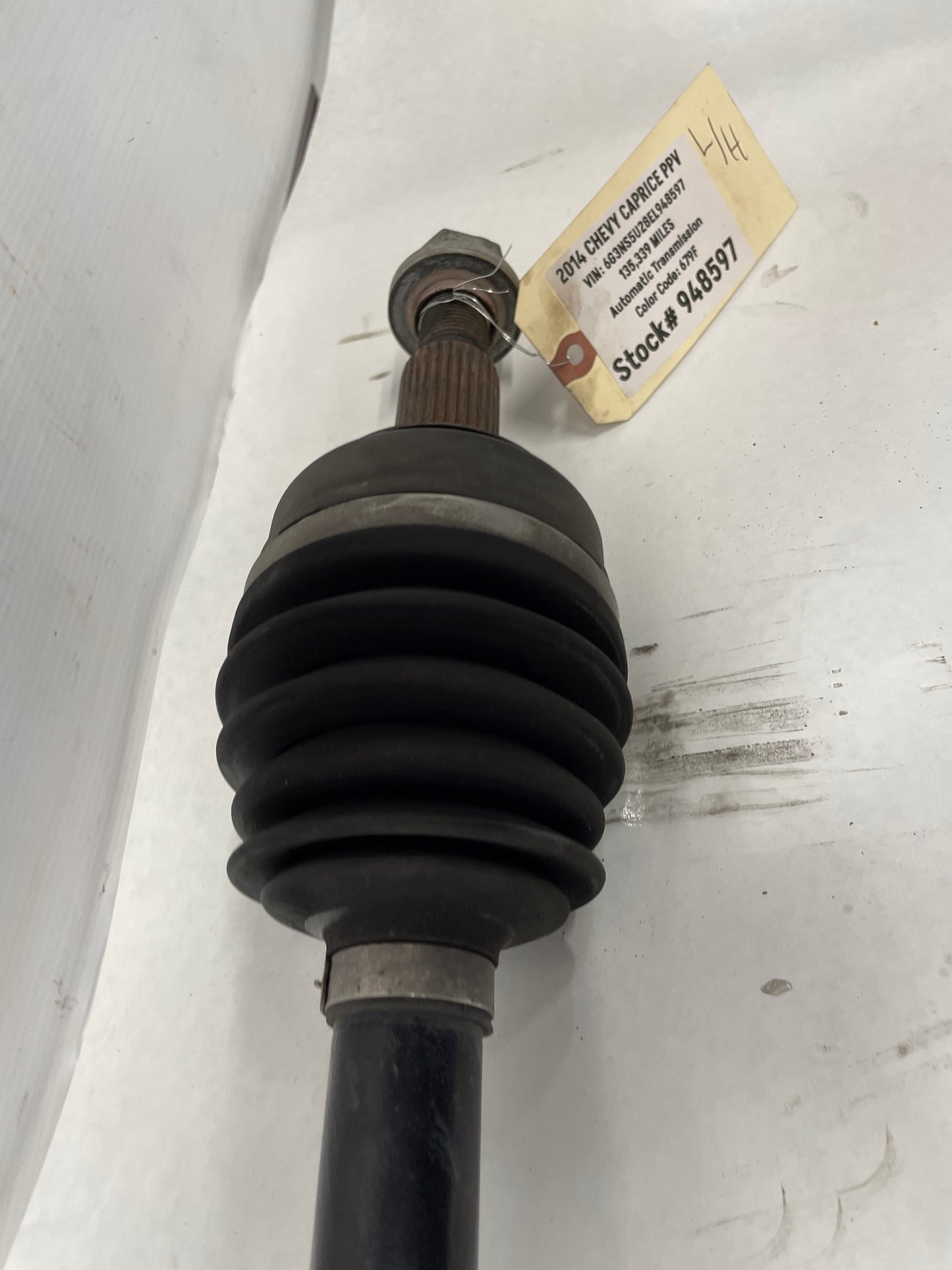 2014 Chevy Caprice PPV LH Driver Rear CV Axle Half Shaft OEM - Day's Parts Yard
