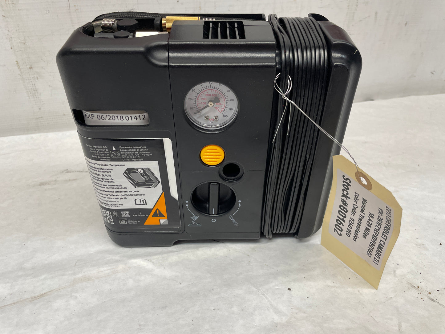 2013 Chevy Camaro ZL1 Spare Tire Air Compressor Inflator w/ Sealant OEM - Day's Parts Yard