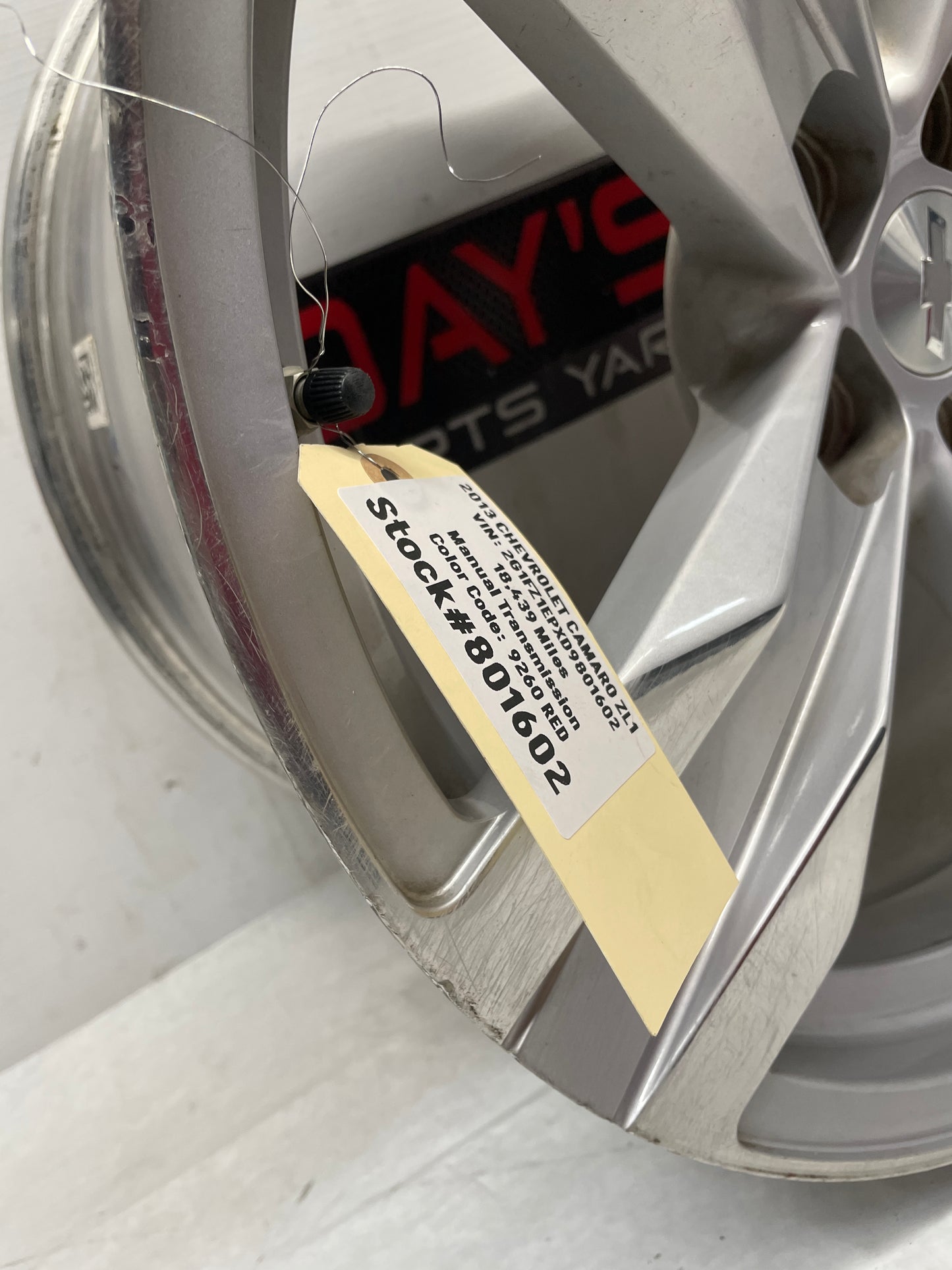 2013 Chevy Camaro ZL1 Rear ZL1 Wheel 20X11 OEM - Day's Parts Yard