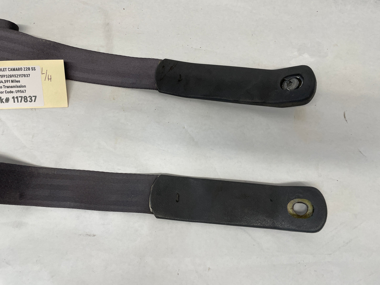 1999 Chevy Camaro Z28 SS Convertible Front Seatbelts Seat Belts Retractors Buckles Grey Gray OEM - Day's Parts Yard