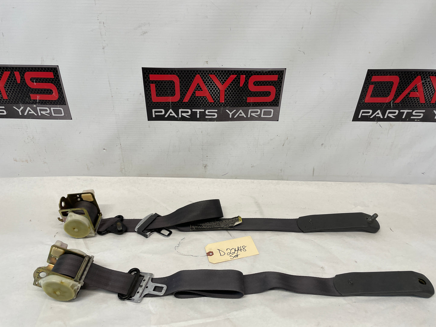 1999 Chevy Camaro Z28 SS Convertible Front Seatbelts Seat Belts Retractors Buckles Grey Gray OEM - Day's Parts Yard