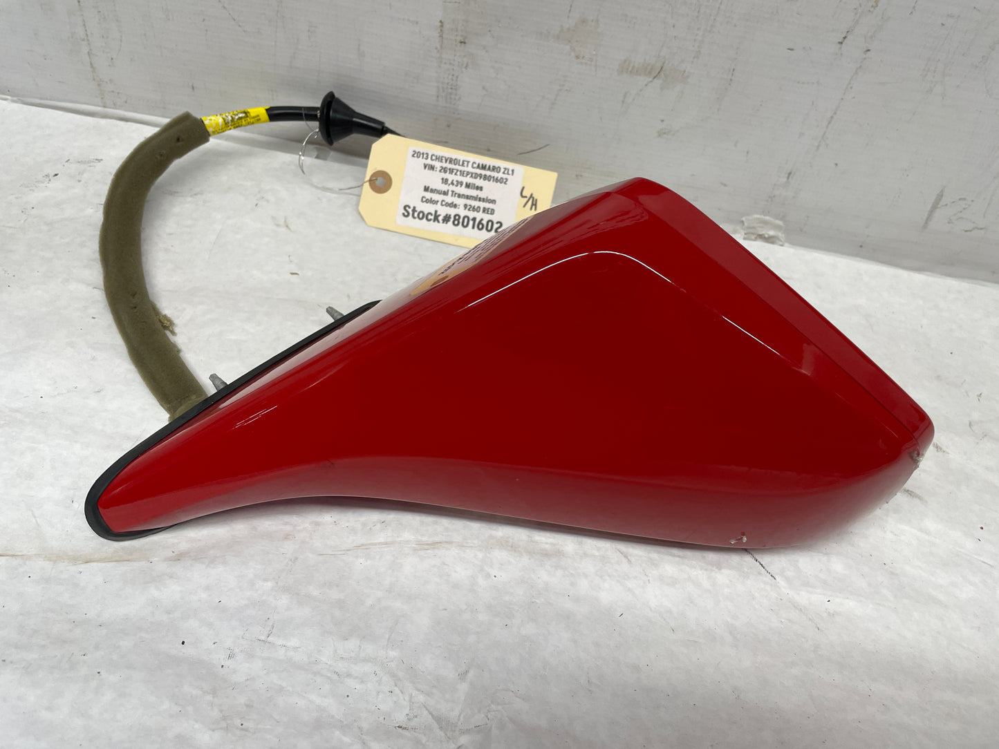 2013 Chevy Camaro ZL1 LH Driver Exterior Mirror Red OEM - Day's Parts Yard