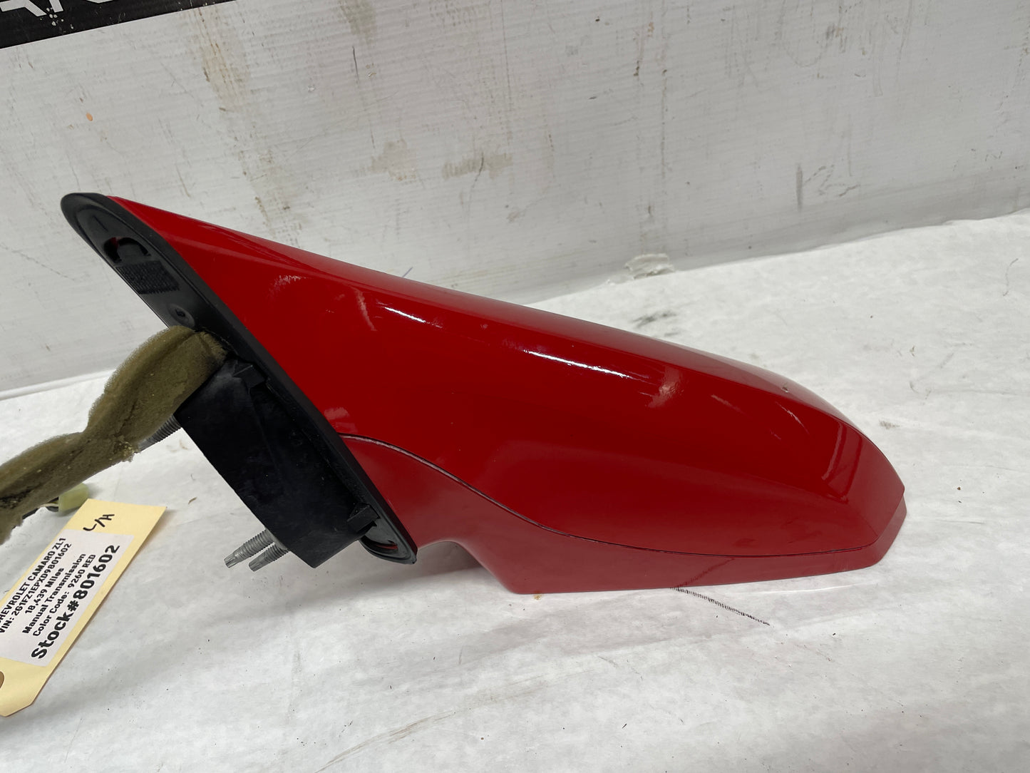 2013 Chevy Camaro ZL1 LH Driver Exterior Mirror Red OEM - Day's Parts Yard