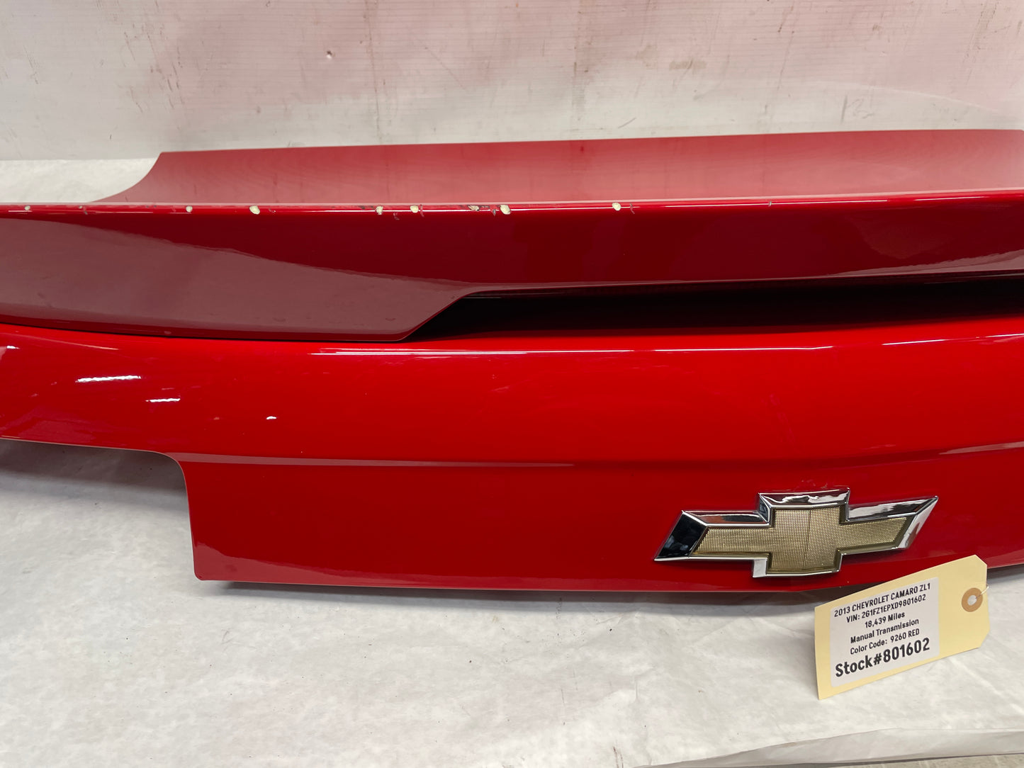 2013 Chevy Camaro ZL1 Rear Trunk Deck Lid w/ Spoiler OEM - Day's Parts Yard