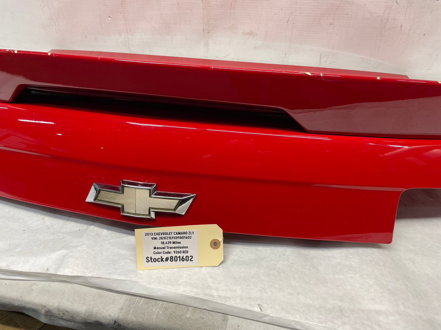 2013 Chevy Camaro ZL1 Rear Trunk Deck Lid w/ Spoiler OEM - Day's Parts Yard