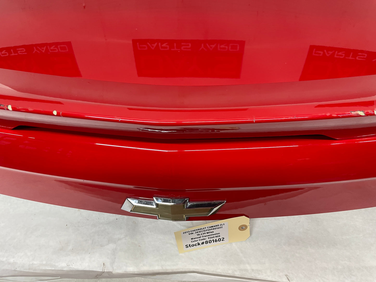 2013 Chevy Camaro ZL1 Rear Trunk Deck Lid w/ Spoiler OEM - Day's Parts Yard