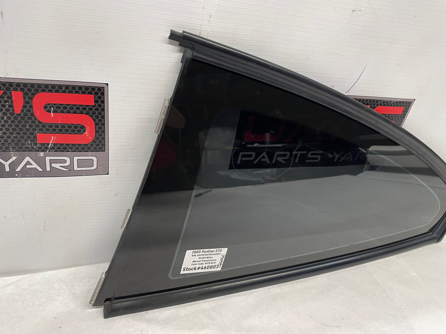 2005 Pontiac GTO LH Driver Rear Quarter Window Glass OEM - Day's Parts Yard