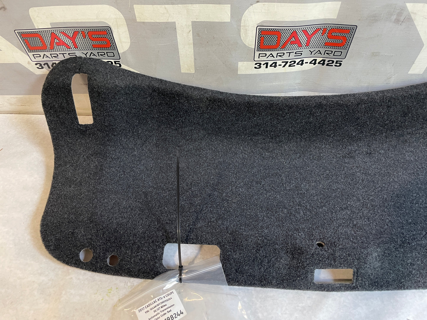 2017 Cadillac ATS-V Coupe Trunk Deck Lid Liner Carpet Panel OEM - Day's Parts Yard