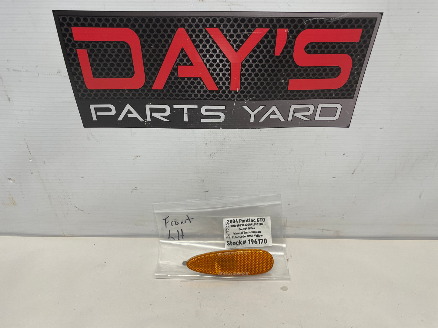 2004 Pontiac GTO Front Bumper LH Driver Turn Signal Side Marker Light OEM - Day's Parts Yard