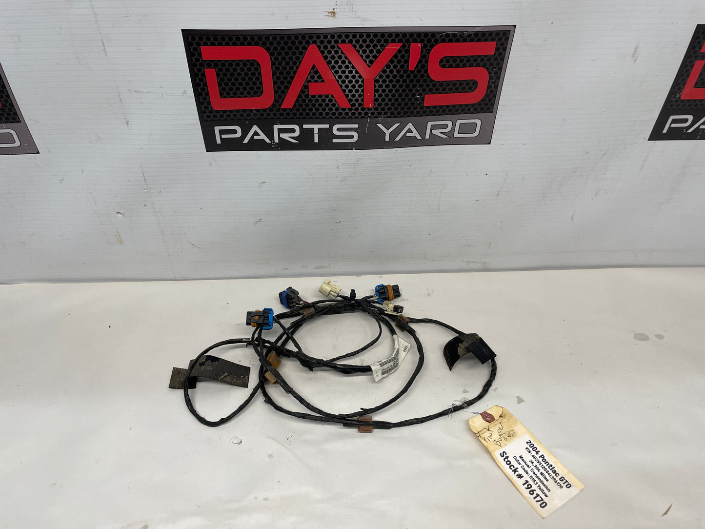 2004 Pontiac GTO Front Bumper Fascia Fog Light Wire Wiring Harness OEM - Day's Parts Yard