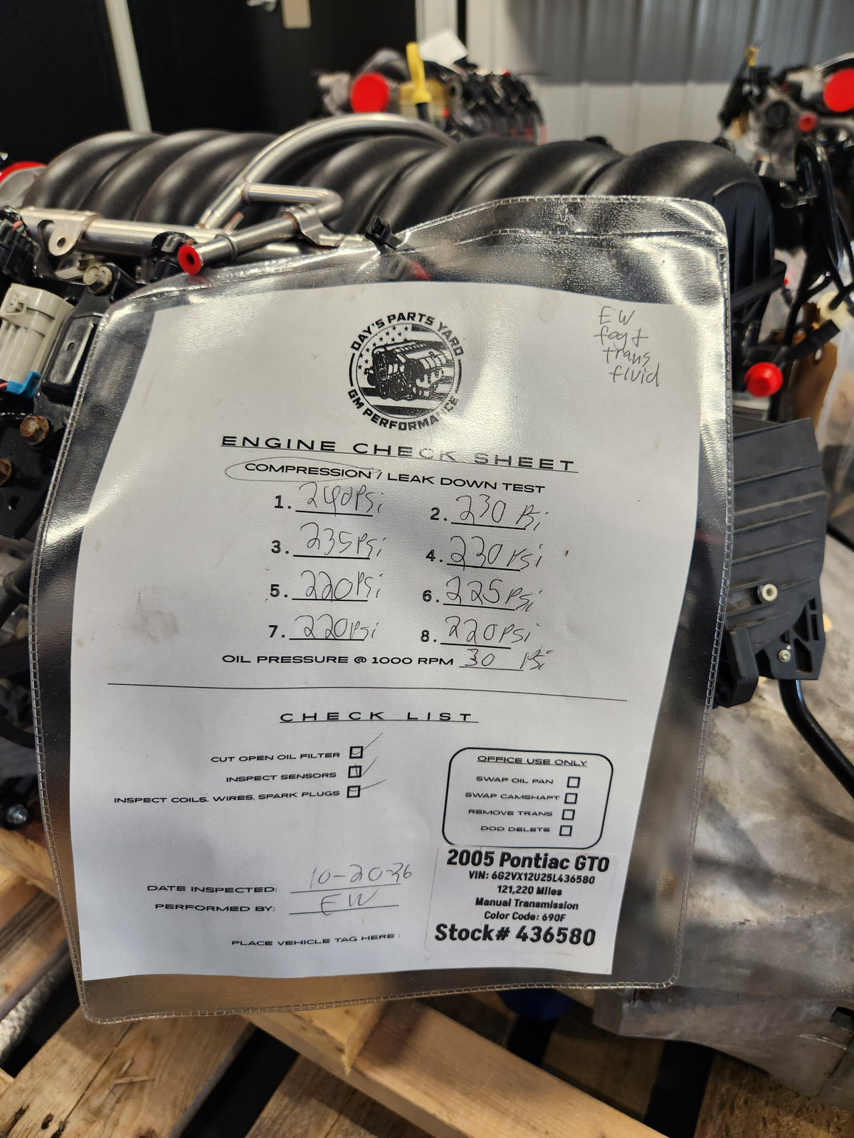 6.0 LS2 Engine T56 6 Speed Manual Transmission Drivetrain Pullout 400HP 121k Miles