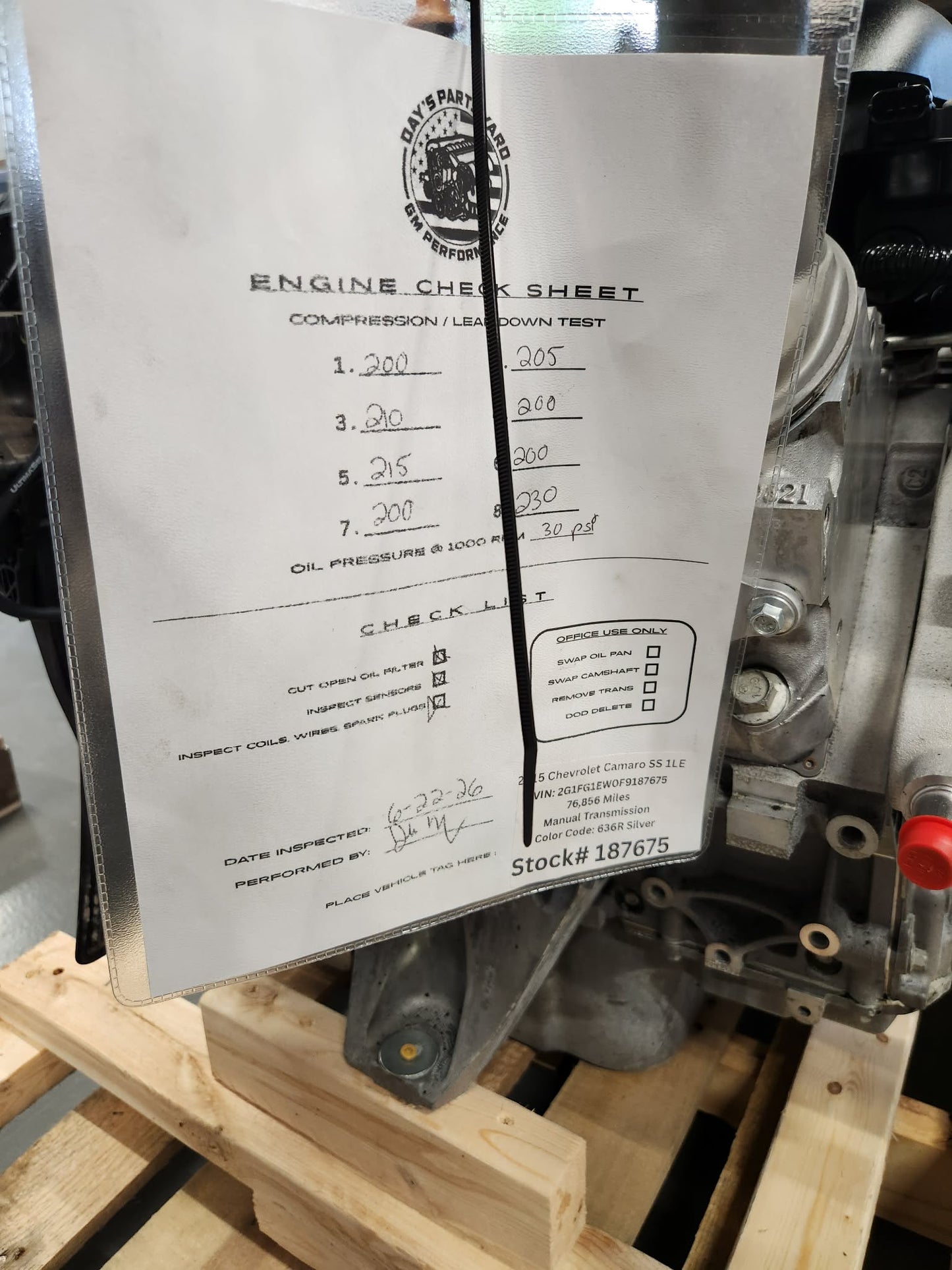2015 Chevrolet Camaro SS 1LE 6.2L LS3 Engine Motor Pullout 436HP 76k Miles