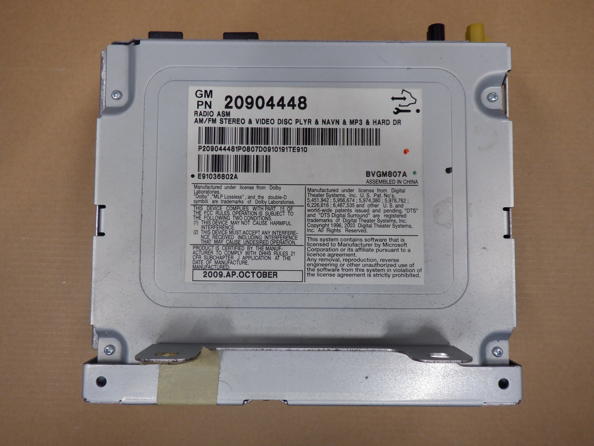 2009-2011 Cadillac CTS-V Radio CD Player w/ Navigation OEM - Day's Parts Yard