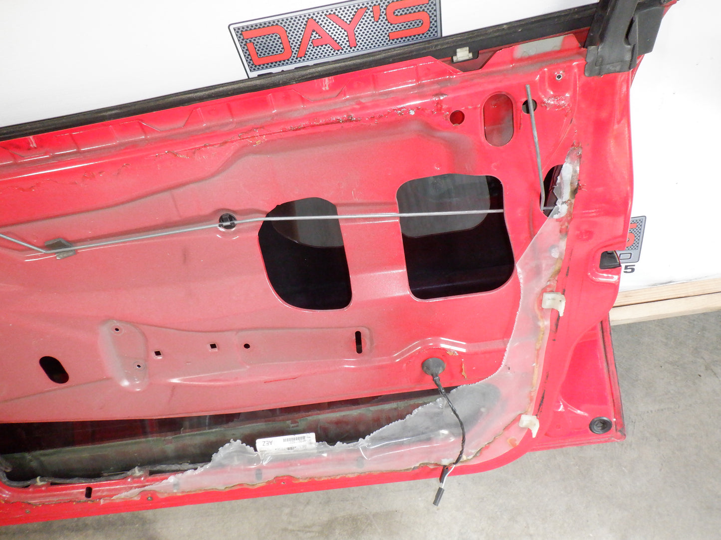 2005 Pontiac GTO RH Passenger Front Door with Window Glass Red OEM - Day's Parts Yard
