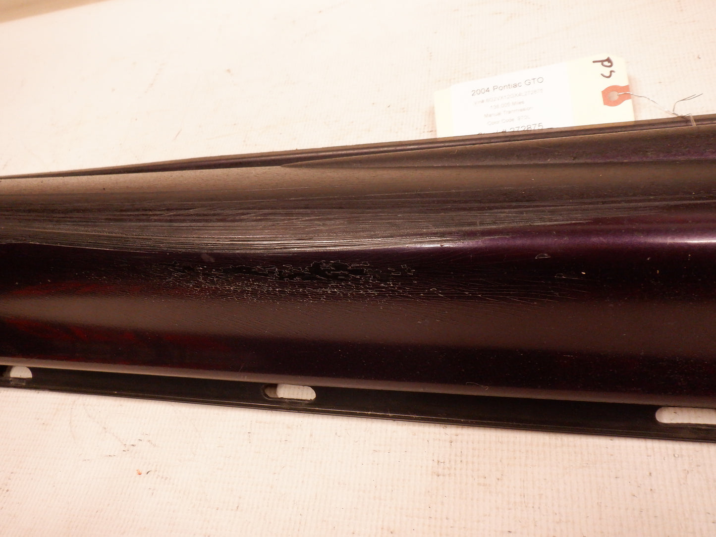 2004 Pontiac GTO RH Passenger Rocker Molding Panel Trim Purple 92059936 92078056 OEM - Day's Parts Yard