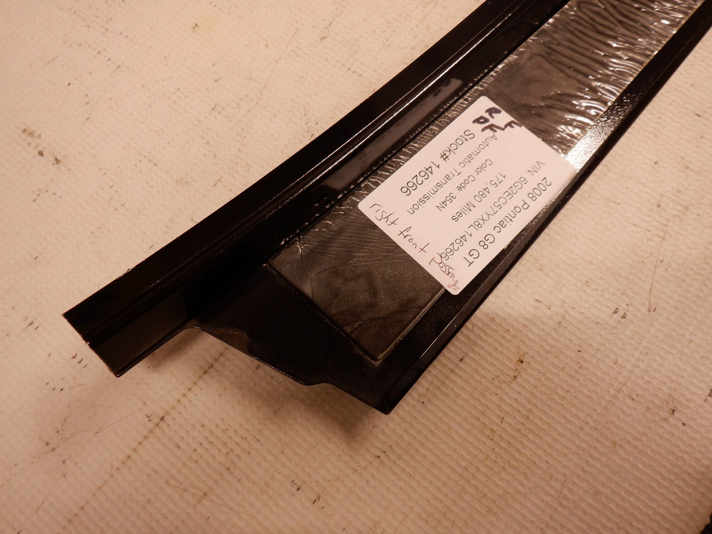 2008 Pontiac G8 GT Passenger Front RH Black Pillar Post Door Cover Trim OEM - Day's Parts Yard