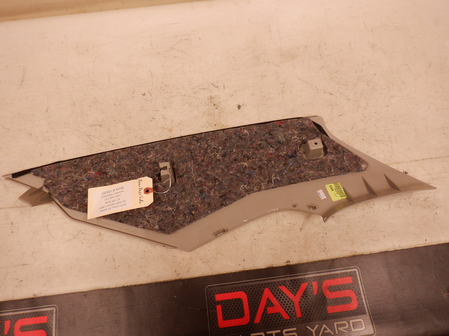 2015 Chevy SS Sedan RH Passenger Rear Interior C Pillar Trim 92264932 OEM - Day's Parts Yard