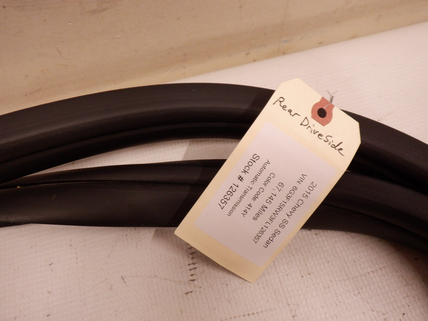 2015 Chevy SS Sedan LH Driver Rear Door Weather Strip Rubber Seal OEM - Day's Parts Yard