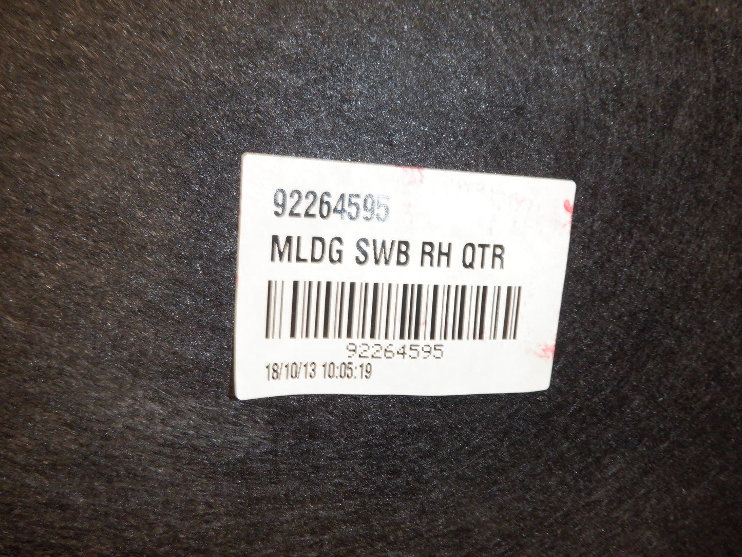 2014 Chevy SS Sedan Interior Rear Trunk RH Quarter Panel Carpet Trim 922645956 OEM - Day's Parts Yard