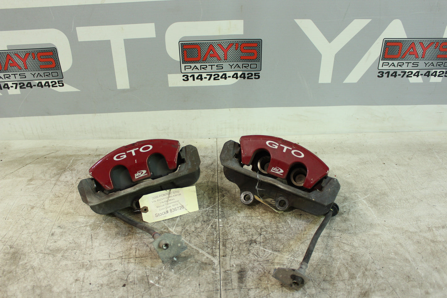 2006 Pontiac GTO Front PBR Brake Calipers OEM - Day's Parts Yard
