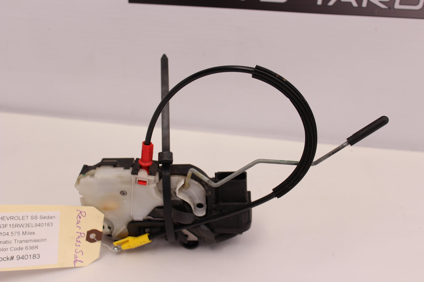 2014 Chevy SS Sedan RH Passenger Rear Door Lock Actuator 13579552 OEM - Day's Parts Yard