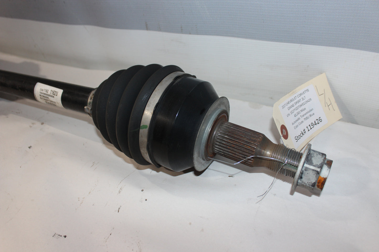 2017 Chevy Corvette Grand Sport 2LT LH Driver Axle 23301162 OEM - Day's Parts Yard