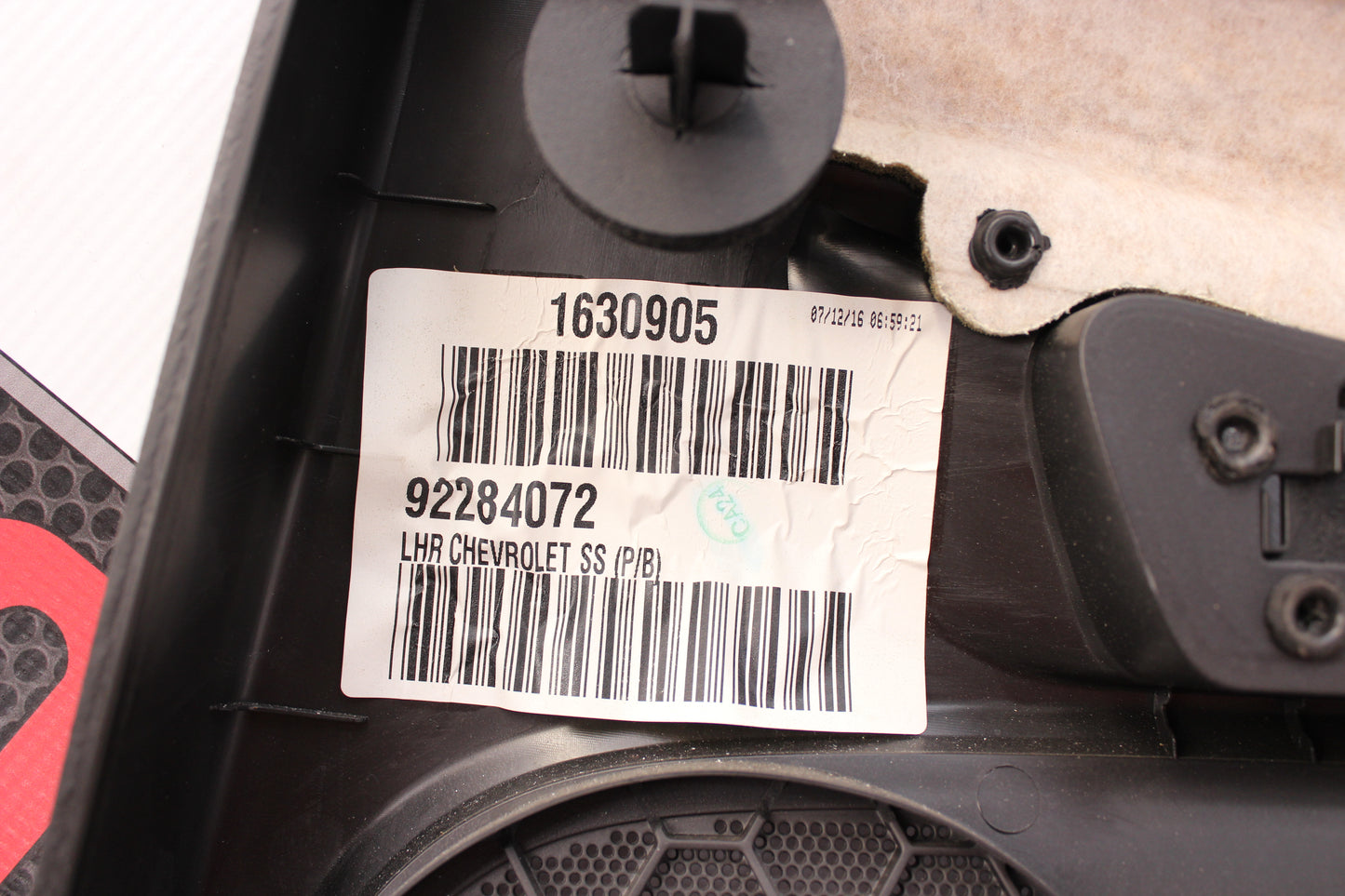 2017 Chevy SS Sedan Rear LH Driver Door Panel 92284072 OEM - Day's Parts Yard