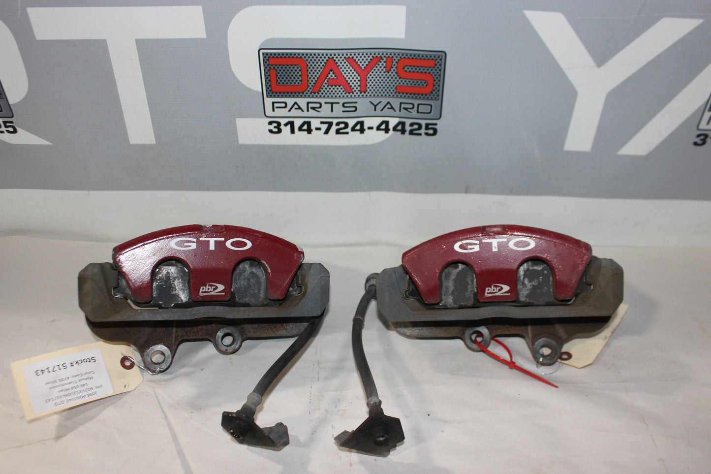 2006 Pontiac GTO Front PBR Brake Calipers OEM - Day's Parts Yard