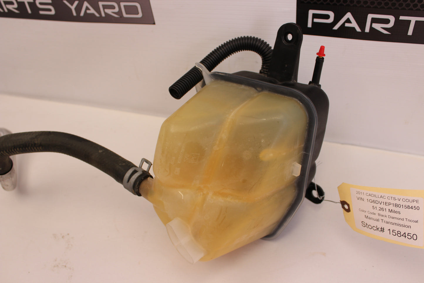 2011 Cadillac CTS-V Coupe Coolant Recovery Reservoir w Cap and Line 15267707 OEM - Day's Parts Yard