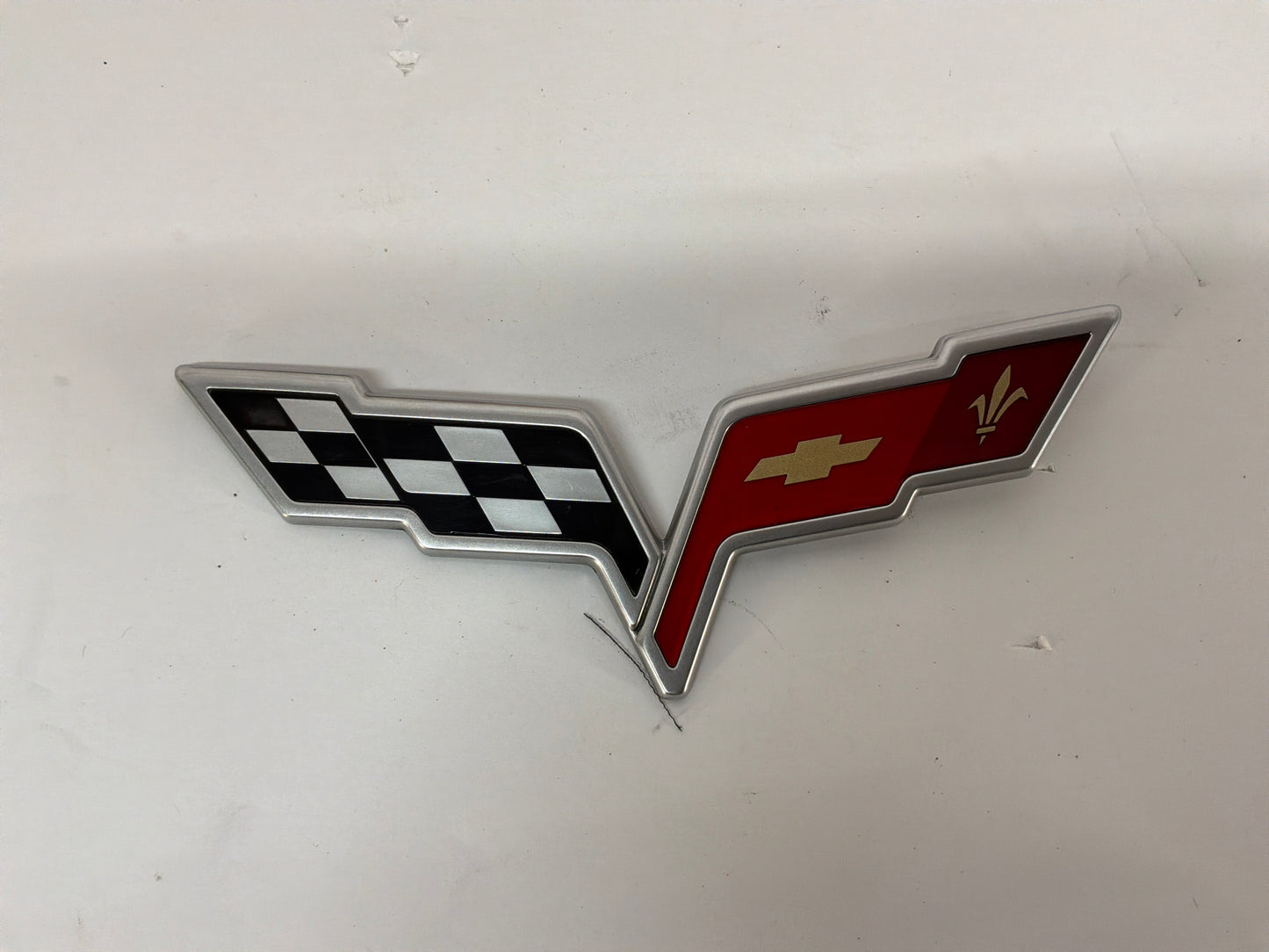 2007 Chevy C6 Corvette Convertible Rear Trunk Crossed Flag Badge Emblem OEM