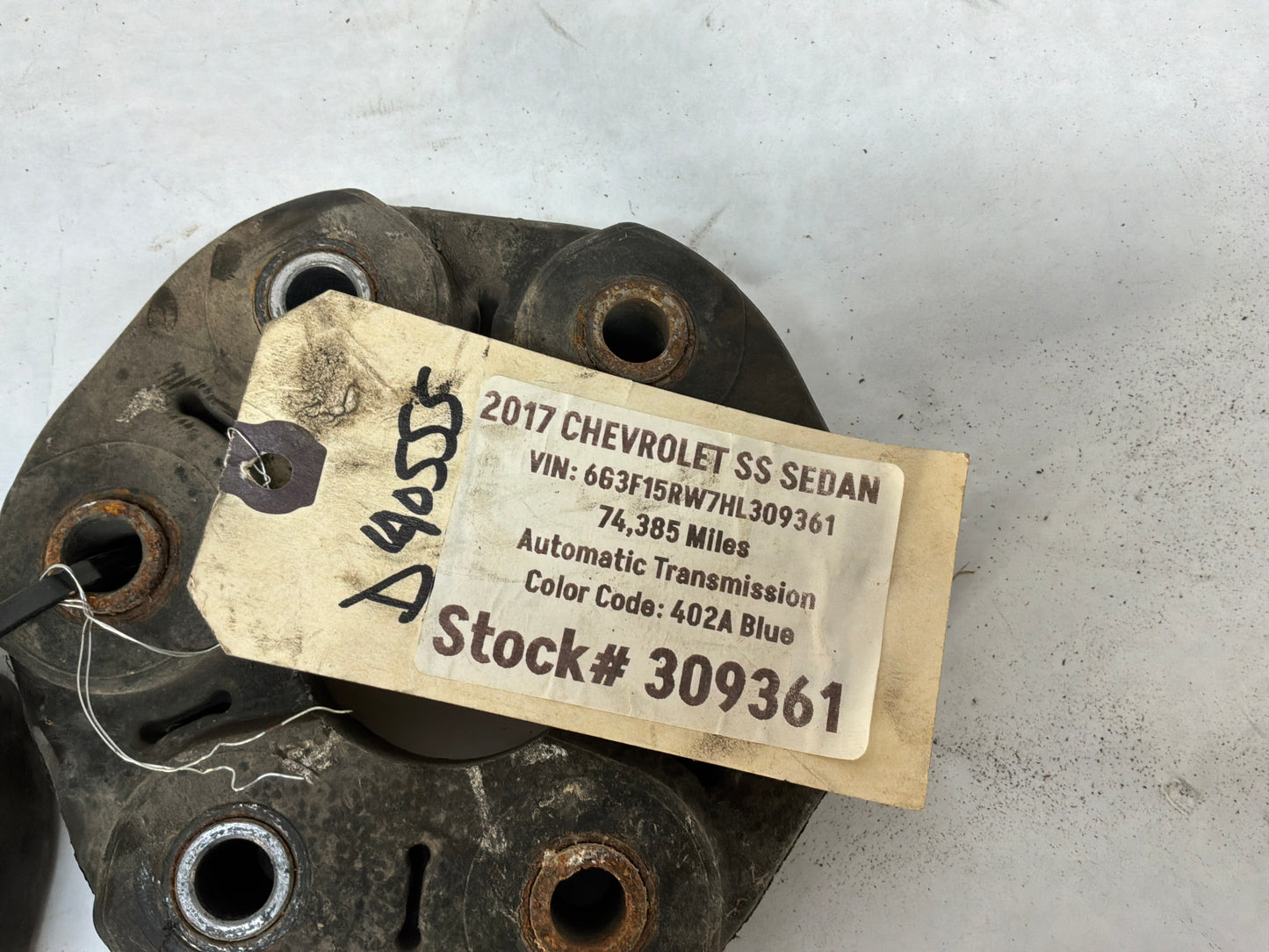 2017 Chevy SS Sedan Driveshaft Drive Shaft Couplers Isolators OEM