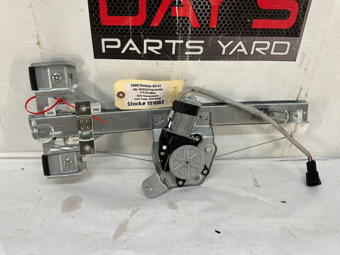 2008 Pontiac G8 GT RH Passenger Rear Door Window Regulator Motor