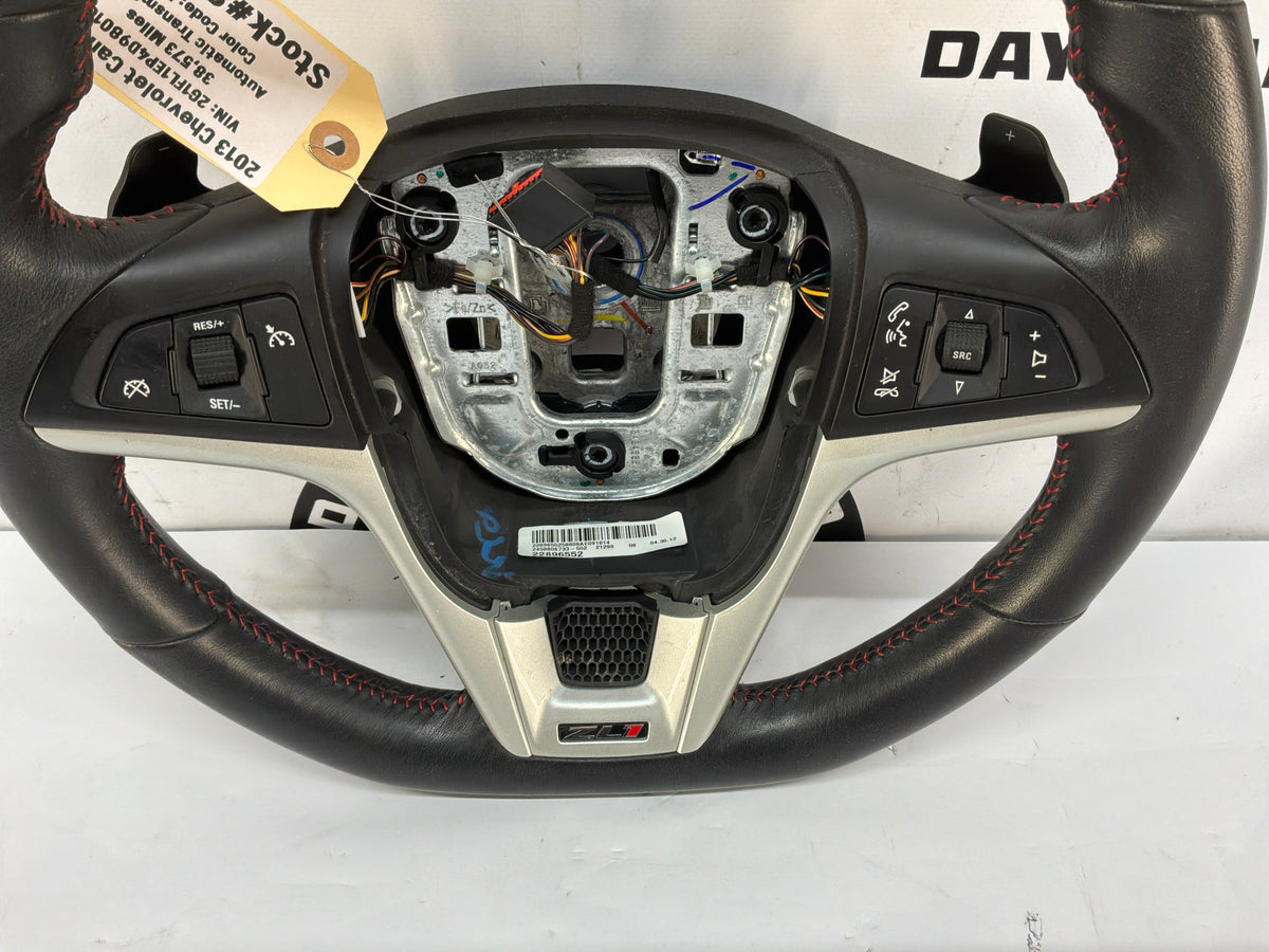 2013 Chevy Camaro ZL1 Steering Wheel w/ Buttons Black Leather OEM