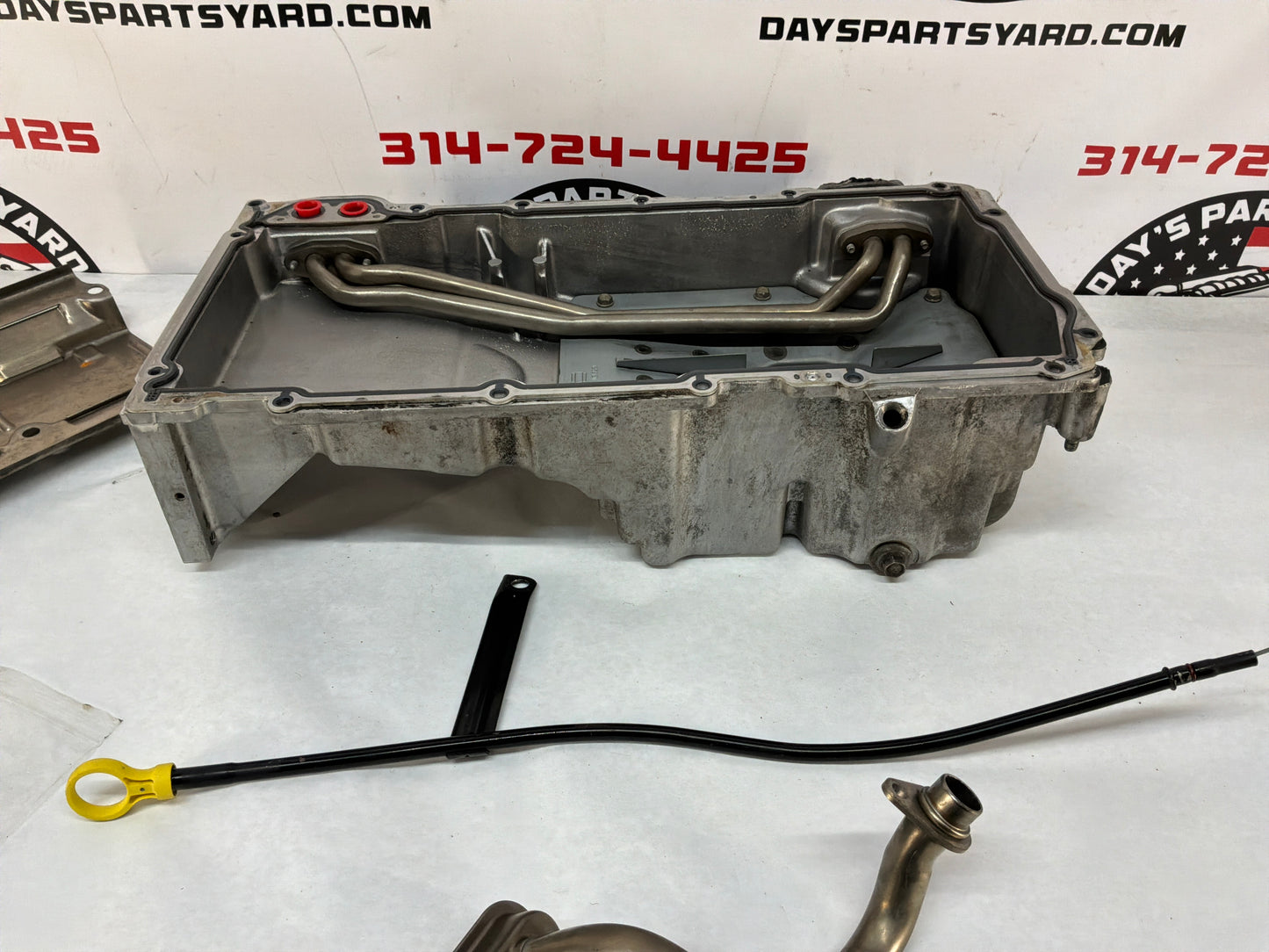 2005 Pontiac GTO Complete Oil Pan Assembly Pick Up Tube Windage Tray Dip Stick OEM