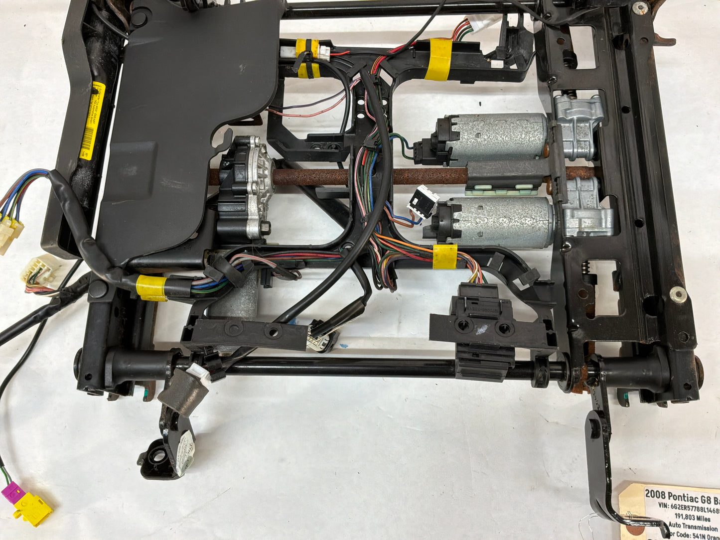 2008 Pontiac G8 Base RH Passenger Front Seat Bottom Frame Rail Motor Set Assembly OEM