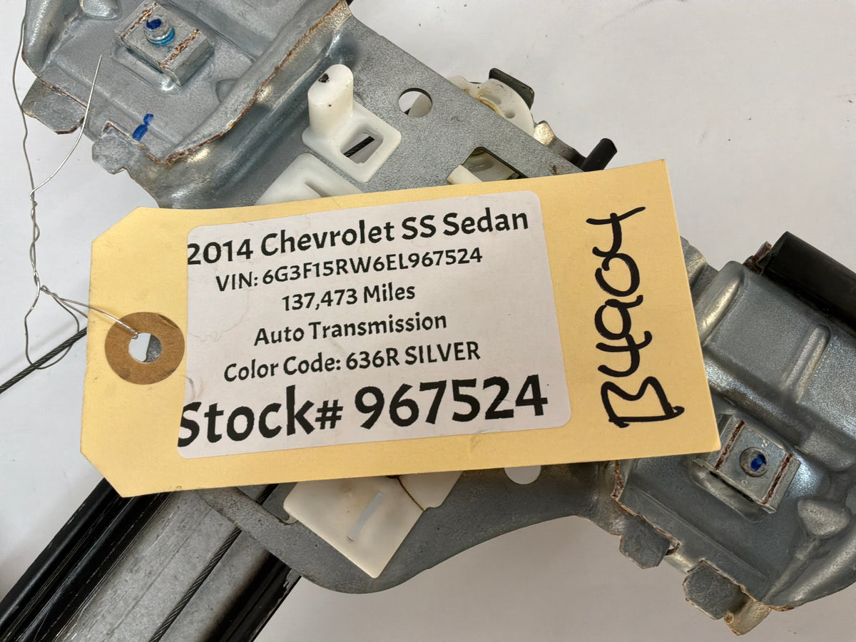 2014 Chevy SS Sedan LH Driver Rear Window Regulator Motor OEM