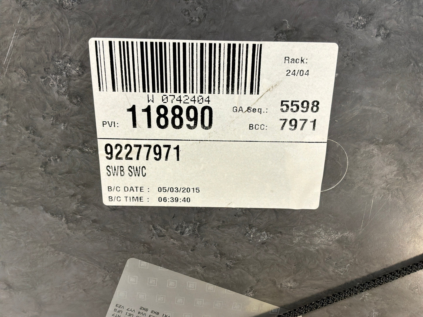 Trunk liner - Day's Parts Yard