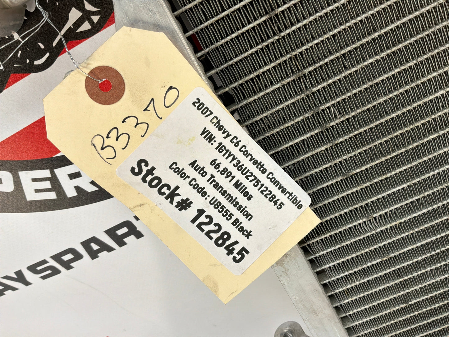 2007 C6 Corvette Convertible Radiator Condenser OEM