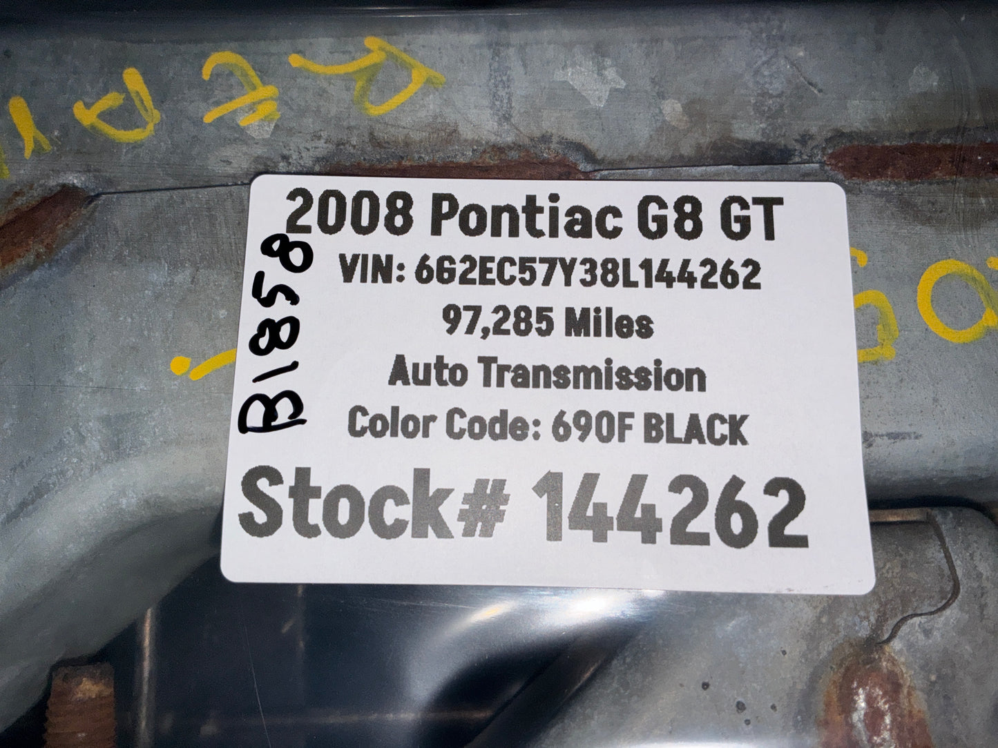 2008 Pontiac G8 GT Rear Impact Bar Mounting Brackets Sleeves OEM