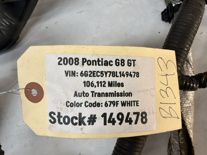 2009 Pontiac G8 GT Engine Motor Bay Firewall Wire Wiring Harness OEM