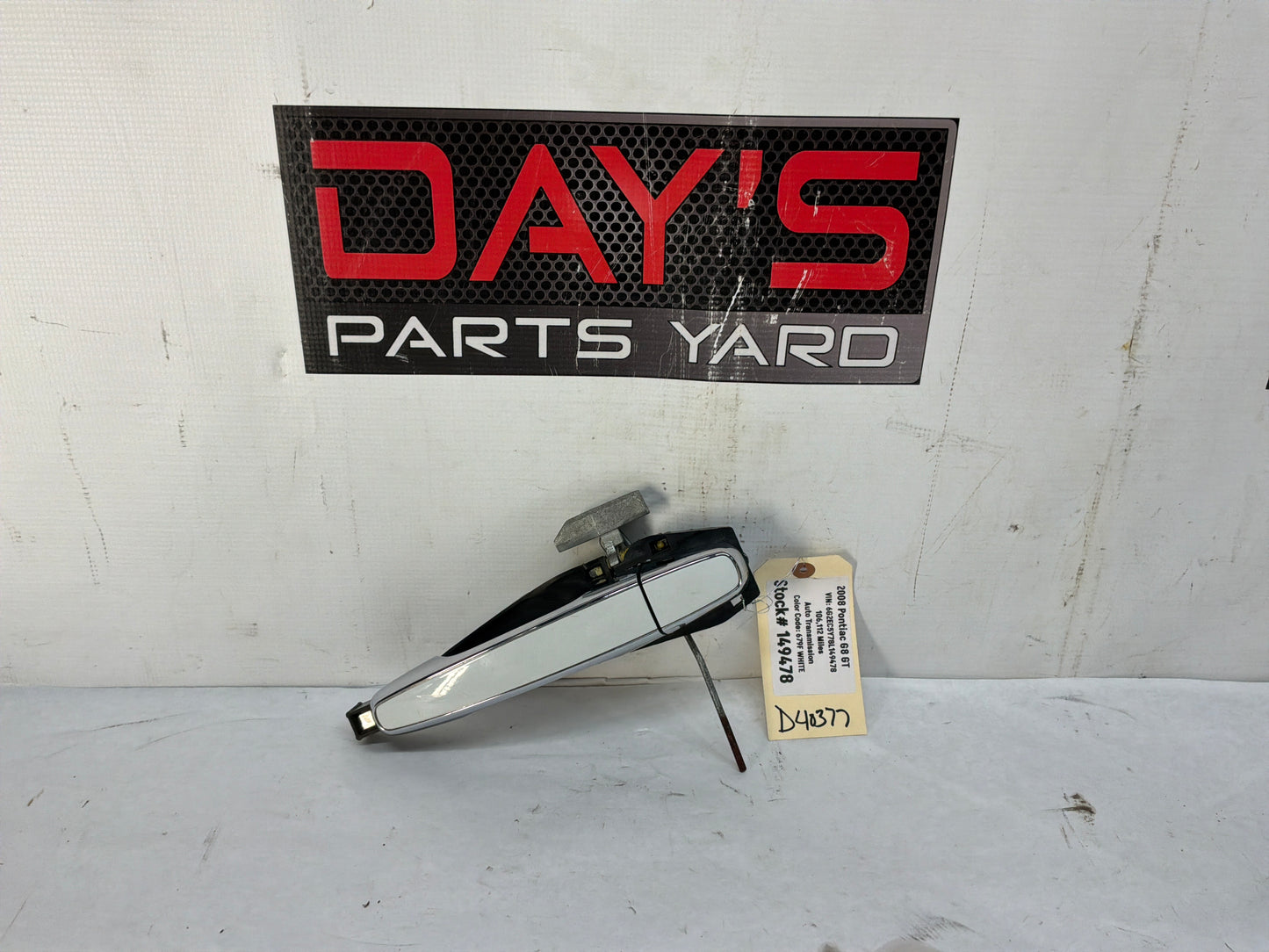 2008 Pontiac G8 G LH Driver Rear Exterior Door Handle