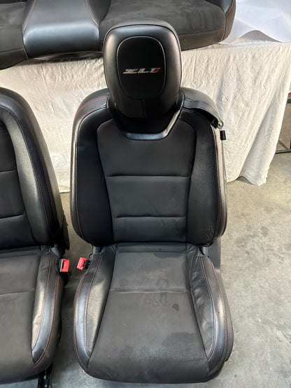 2013 Chevy Camaro ZL1 Seats Black Leather Suede Alcantara Front and Rear OEM