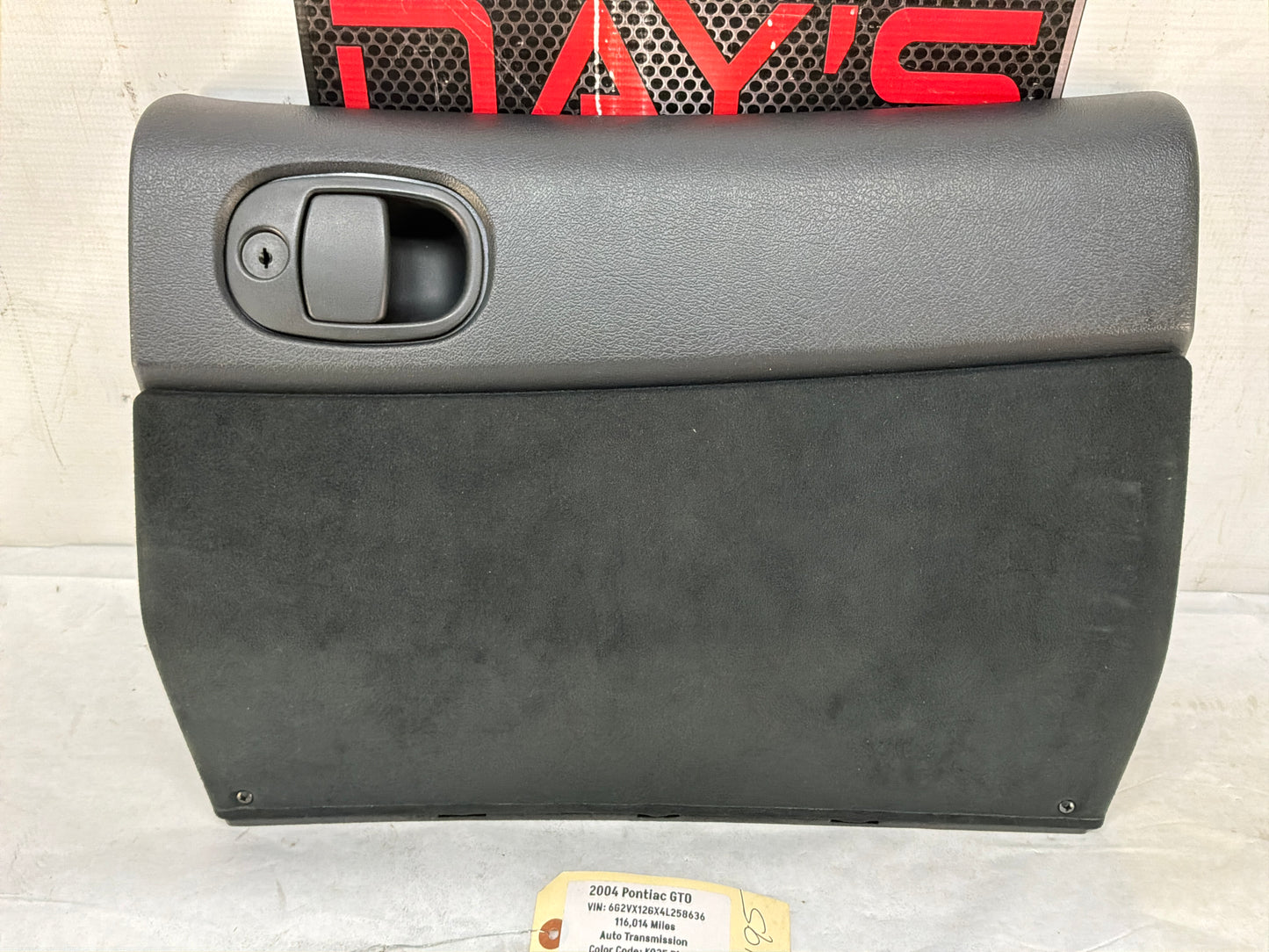 2004 Pontiac GTO Glove Box Assembly Compartment Black Suede OEM