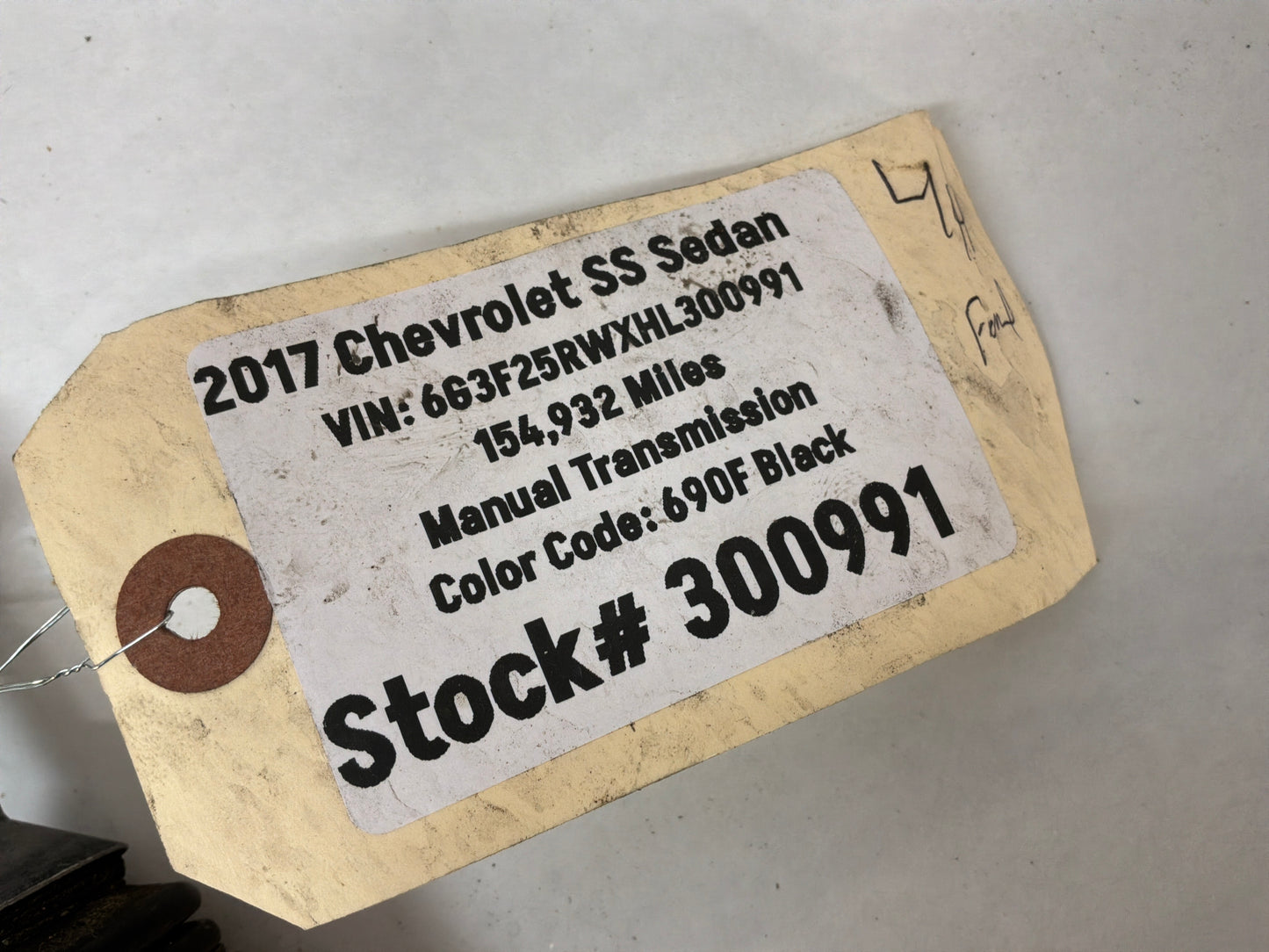 2017 Chevy SS Sedan LH Driver Front Suspension Lower Rearward Control Arm OEM