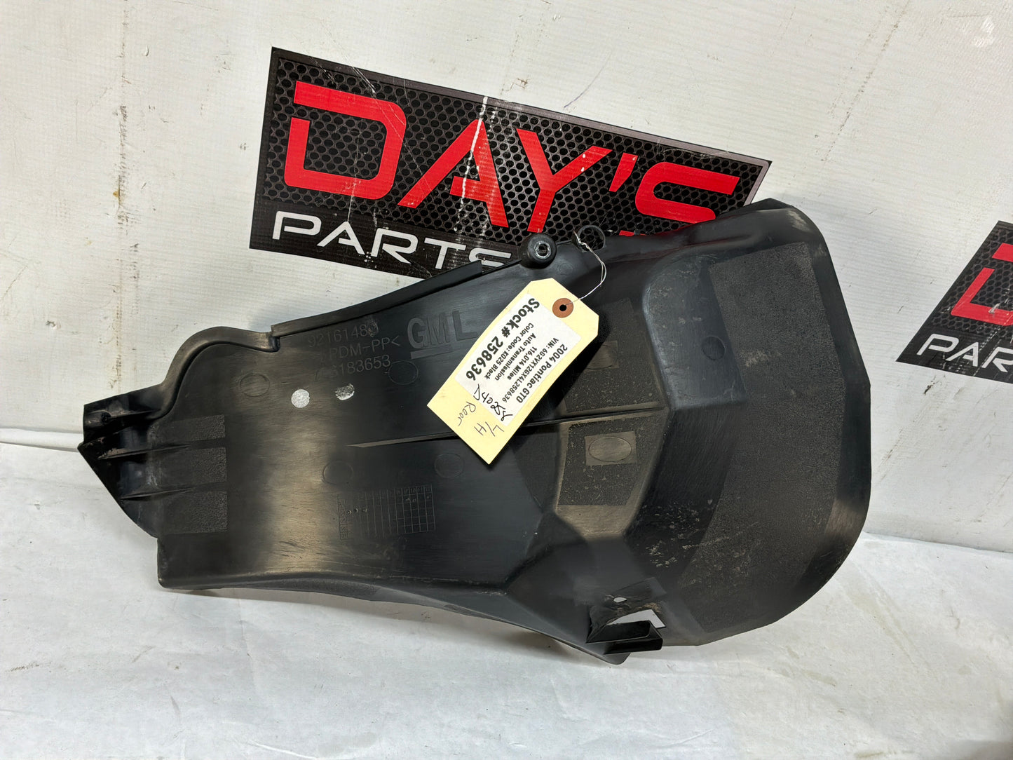 2004 Pontiac GTO LH Driver Rear Quarter Fender Wheel House Well Liner OEM