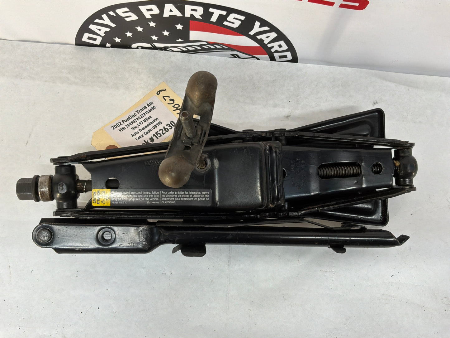 2002 Pontiac Trans Am WS6 Factory OEM Spare Tire Jack Tool Kit Assembly