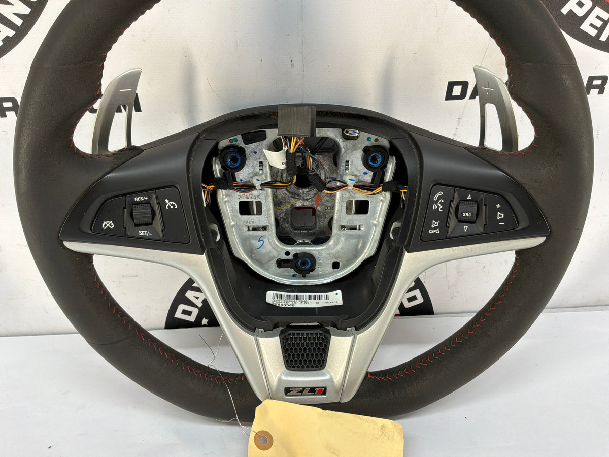 2013 Chevy Camaro ZL1 Steering Wheel w/ Buttons Black Leather OEM