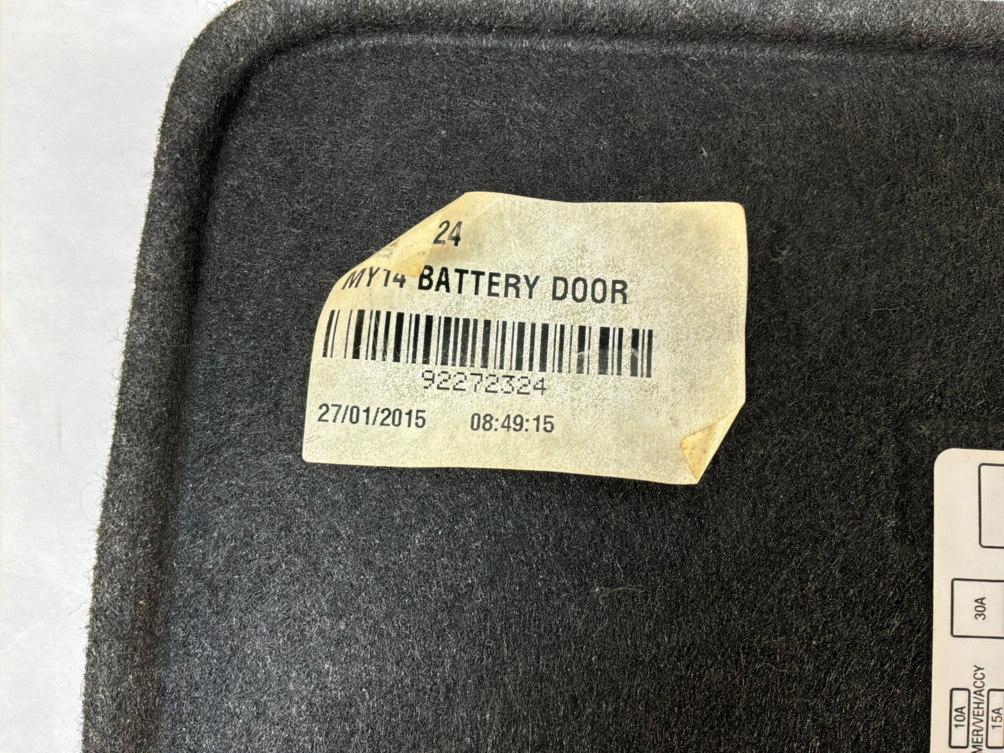 2015 Chevy SS Sedan Passenger Compartment Fuse Block Fuse and Relay Identification Label