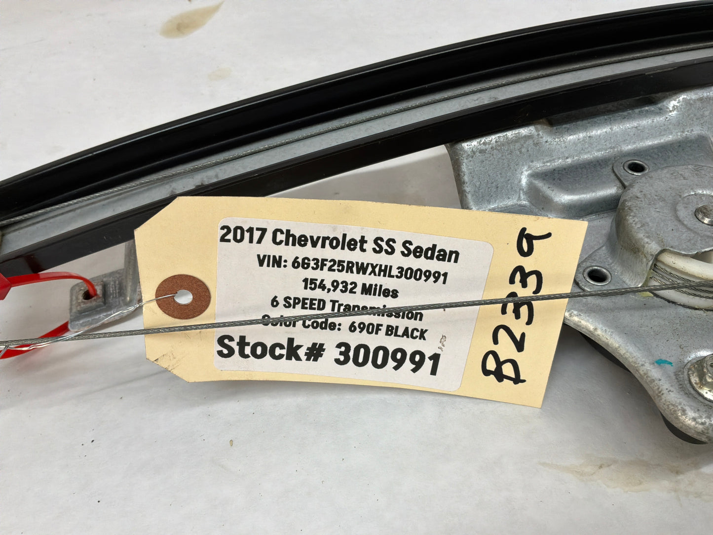 2017 Chevy SS Sedan RH Passenger Rear Window Regulator Motor OEM
